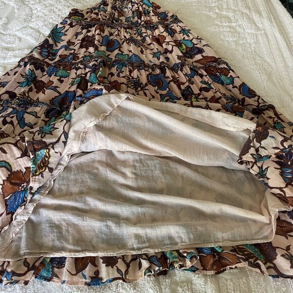 Love the Label Juliette Dress Size M Nude Floral Cotton Gauze Maxi Anthropologie - Picture 8 of 11